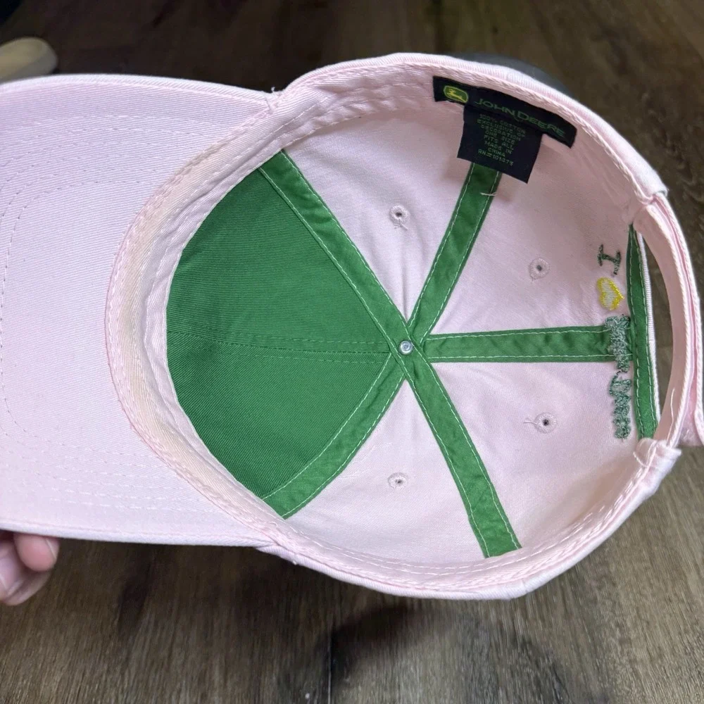 John Deere‎ Hat Pink Green Baseball Cap Farm Trucker Chore Embroidered Logo